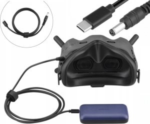 Kabel zasilający BRDRC KABEL ZASILAJĄCY DO ŁADOWARKI POWERBANKA DJI AVATA GOGLE FPV V2 USB C - DC 153 CM PD 1