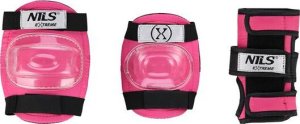 Nils Extreme Zestaw kask z ochraniaczami na rower rolki hulajnogę Nils Extreme mr290 h230 różowy rozmiar M 8