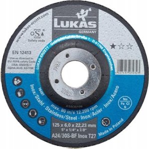 Techniflex LUKAS TARCZA DO SZLIFOWANIA 125mm x 6,0mm A24X-BF** INOX 1