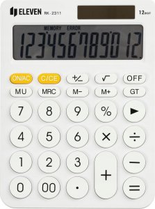 Kalkulator Eleven ELEVEN Kalkulator biurowy w kolorze białym, okrągłe białe przyciski, RK2311WH 4