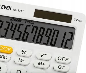 Kalkulator Eleven ELEVEN Kalkulator biurowy w kolorze białym, okrągłe białe przyciski, RK2311WH 5