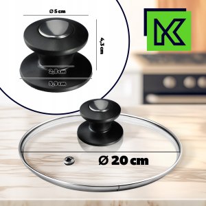 Kadax KADAX Pokrywka 20cm Szklana Pokrywa Patelni Garnka 3