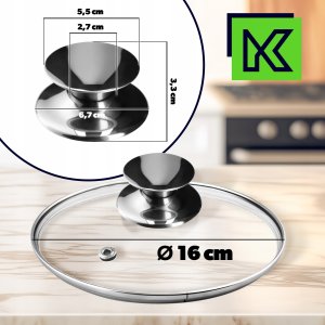 Kadax KADAX Pokrywka Szklana 16cm Pokrywa Patelni Garnka 3