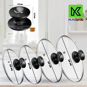 Kadax KADAX Pokrywka Szklana Zestaw Pokryw 20/24/26/28cm 3