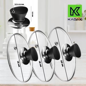 Kadax KADAX Pokrywka Szklana Pokrywa Zestaw 16/18/20cm 3