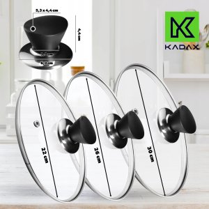 Kadax KADAX Pokrywka Szklana Pokrywa Zestaw 22/26/30cm 3