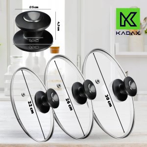 Kadax KADAX Pokrywka Szklana Pokrywa Zestaw 22/26/30cm 3