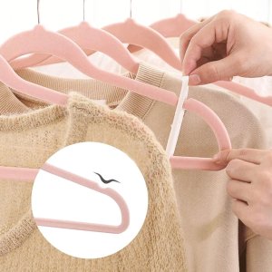 Zestaw wieszaków welurowych MAGIC VELVET 20 szt. różowe 4