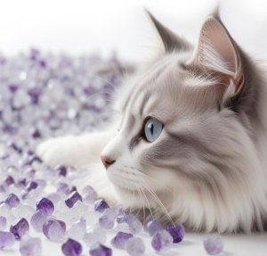 Żwirek dla kota Mersjo Żwirek silikonowy dla kota lawendowy Lawenda 3,8L 5