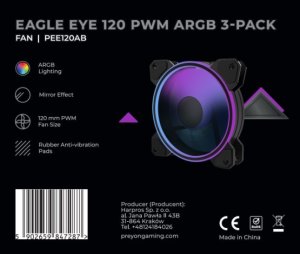 Wentylator PREYON Eagle Eye 120 PWM ARGB 3-pack (PEE1203B) 8