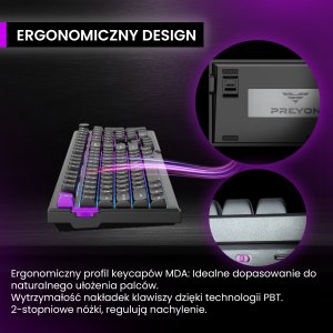 Klawiatura PREYON Silent claw yellow Gateron Yellow Pro (PSCY105B) 7