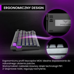 Klawiatura PREYON Silent claw TKL brown Gateron Brown Pro (PSCTB85B) 7