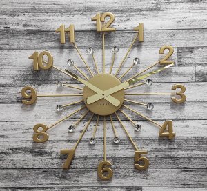 Lavvu Zegar ścienny Lavvu LCT5012 z kryształkami, średnica 49 cm . 2