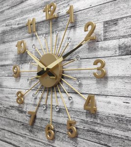 Lavvu Zegar ścienny Lavvu LCT5012 z kryształkami, średnica 49 cm . 3