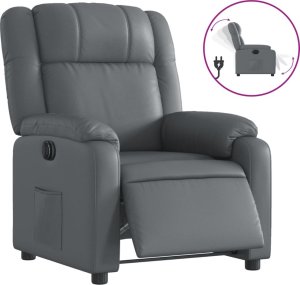 vidaXL vidaXL Elektryczny fotel rozkładany, szary, obity sztuczną skórą 2
