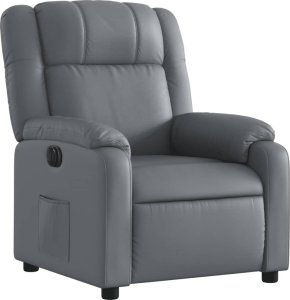 vidaXL vidaXL Elektryczny fotel rozkładany, szary, obity sztuczną skórą 4