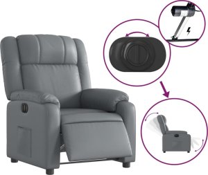 vidaXL vidaXL Elektryczny fotel rozkładany, szary, obity sztuczną skórą 6