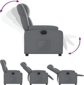 vidaXL vidaXL Elektryczny fotel rozkładany, szary, obity sztuczną skórą 7