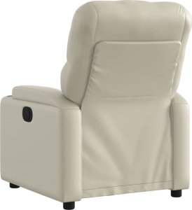 vidaXL Elektryczny fotel rozkładany, kremowy, obity sztuczną skórą 5