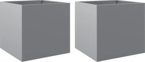 vidaXL Donice 2 szt. srebrny 42x40x39 cm stal ocynkowana 2