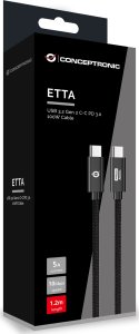 Kabel USB Conceptronic USB-C - USB-C 1.2 m Czarny (ETTA02B12) 4