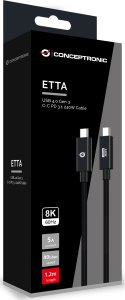 Kabel USB Conceptronic USB-C - USB-C 1.2 m Czarny (ETTA04B12) 4