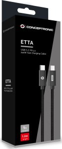 Kabel USB Conceptronic USB-C - USB-C 1.2 m Czarny (ETTA03B12) 4