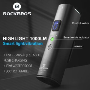 RockBros Lampka rowerowa przednia 1000lm 5 trybów pracy latarka wodoodporna USB ROCKBROS 2