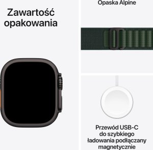 Smartwatch Apple Watch Ultra 2 GPS + Cellular 49mm Black Titanium Case Alpine Loop Medium Zielony (MX4R3) 3