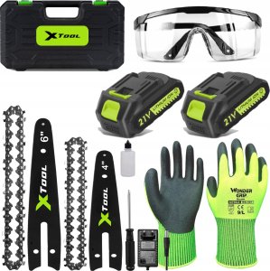 xTool PIŁA AKUMULATOROWA ŁAŃCUCHOWA DO GAŁĘZI PILARKA RĘCZNA 6" 2x AKU GAŁĘZIÓWKA 2