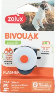 Zolux ZOLUX Świecąca zawieszka do obroży dla psa BIVOUAK niebieska na USB 1