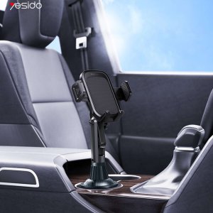 Yesido Uchwyt samochodowy na telefon obrotowy 360 do samochodu w miejsce na kubek Cup Holder Yesido C195 Czarny 2