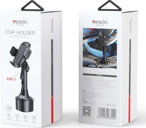 Yesido Uchwyt samochodowy na telefon obrotowy 360 do samochodu w miejsce na kubek Cup Holder Yesido C195 Czarny 10