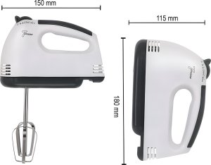 Mikser Zephyr MIKSER RĘCZNY ROBOT KUCHENNY 7 PRĘDKOŚCI + 4 KOŃCÓWKI ZESTAW MOCNY 260W 12