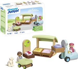 Figurka Playmobil Zestaw z figurkami Junior 71691 stragan z wózkiem widłowym 10