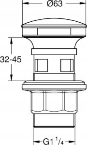 Grohe GROHE Bottom valve with pressure open - Chrome 2