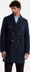 Kurtka męska Ombre Dwurzędowy męski płaszcz z ozdobnymi guzikami  indygo V1 OM-COWC-0109 XXL 3