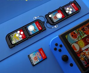 JYS Pudełko Etui CASE Futerał Obudowa Box na Karty Gry do Nintendo Switch OLED / Transparentny - Czarny 5