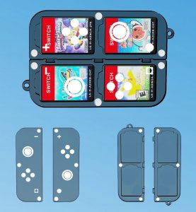 JYS Pudełko Etui CASE Futerał Obudowa Box na Karty Gry do Nintendo Switch OLED / Transparentny - Czarny 7