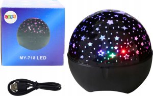 LeanToys Projektor Gwiazd Lampka Nocna Głośnik 2w1 Czarny 2