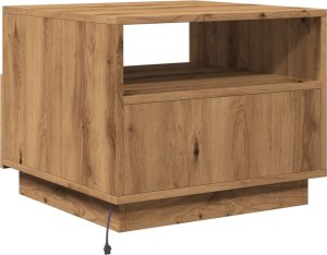 vidaXL vidaXL Stolik kawowy z podświetleniem LED, dąb artisan, 50x49x40 cm 9
