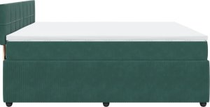 vidaXL Łóżko kontynentalne z materacem, zielone, aksamit, 200x200 cm 9