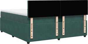 vidaXL Łóżko kontynentalne z materacem, zielone, aksamit, 200x200 cm 10