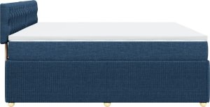 vidaXL vidaXL Łóżko kontynentalne z materacem, niebieskie, tkanina 200x200 cm 7