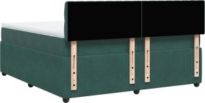 vidaXL Łóżko kontynentalne z materacem, zielone, aksamit, 200x200 cm 10