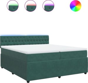 vidaXL Łóżko kontynentalne z materacem, zielone, aksamit, 200x200 cm 2
