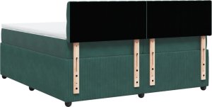 vidaXL Łóżko kontynentalne z materacem, zielone, aksamit, 200x200 cm 8
