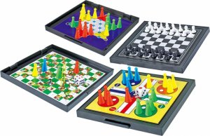 Swede ZESTAW GIER PLANSZOWYCH MAGNETYCZNYCH 3W1 PODRÓŻNE SZACHY CHIŃCZYK DRABINKI HALMA 6