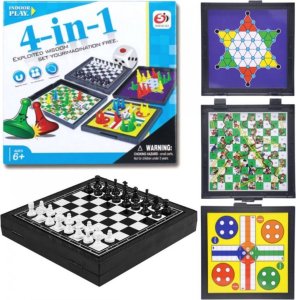 Swede ZESTAW GIER PLANSZOWYCH MAGNETYCZNYCH 3W1 PODRÓŻNE SZACHY CHIŃCZYK DRABINKI HALMA 8