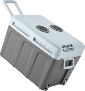 Lodówka turystyczna Tectake Elektryczna lodówka i podgrzewacz z uchwytami i kółkami, 40 l - szary 5